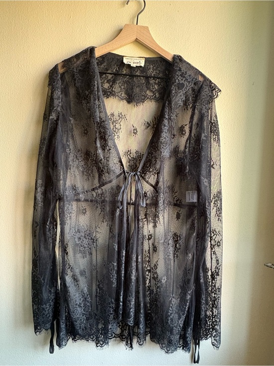 Free People Tops - Free People x Brenda Knight Black Lace Blouse